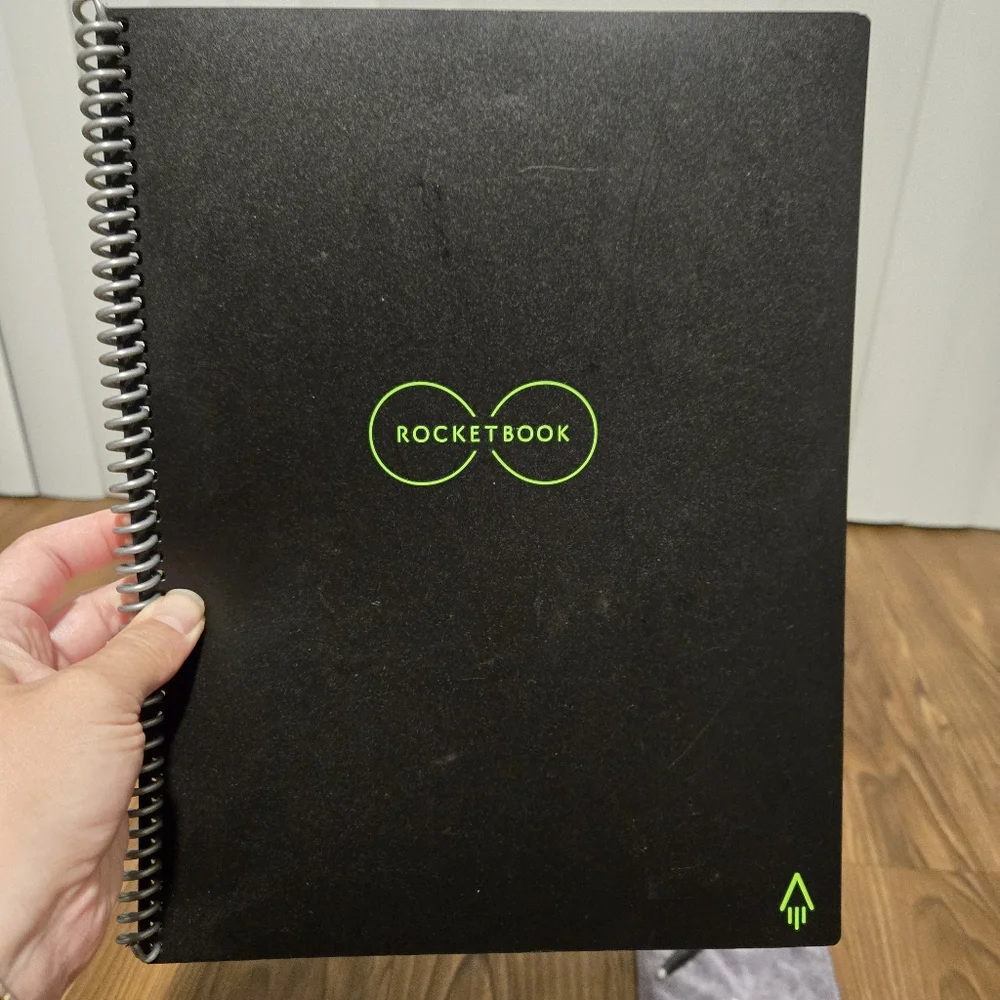 Rocketbook Core Reusable Spiral Notebook, Letter Size 8.5x11, Black - Dotted Pag